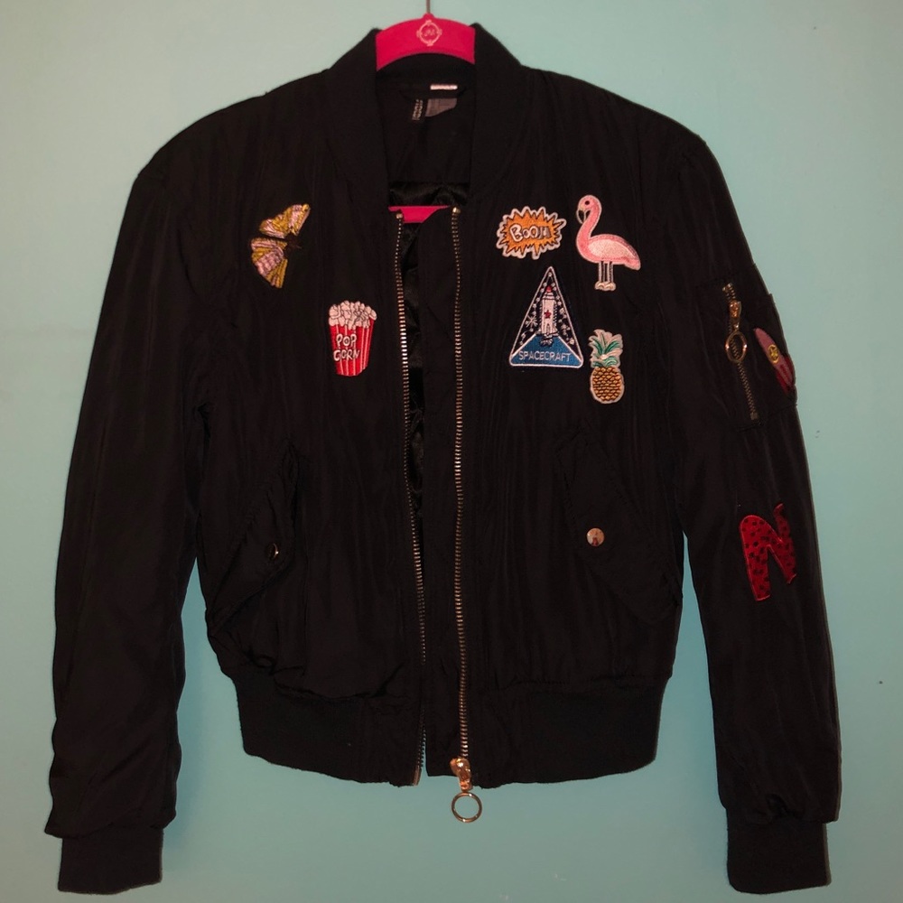 Graphic Bomber Puff Jacket